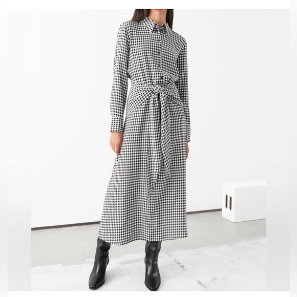 & Other Stories Dresses Other Stories Black And White Gingham Shirt
